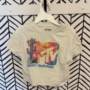MTV White Tee with Vibrant Graphics